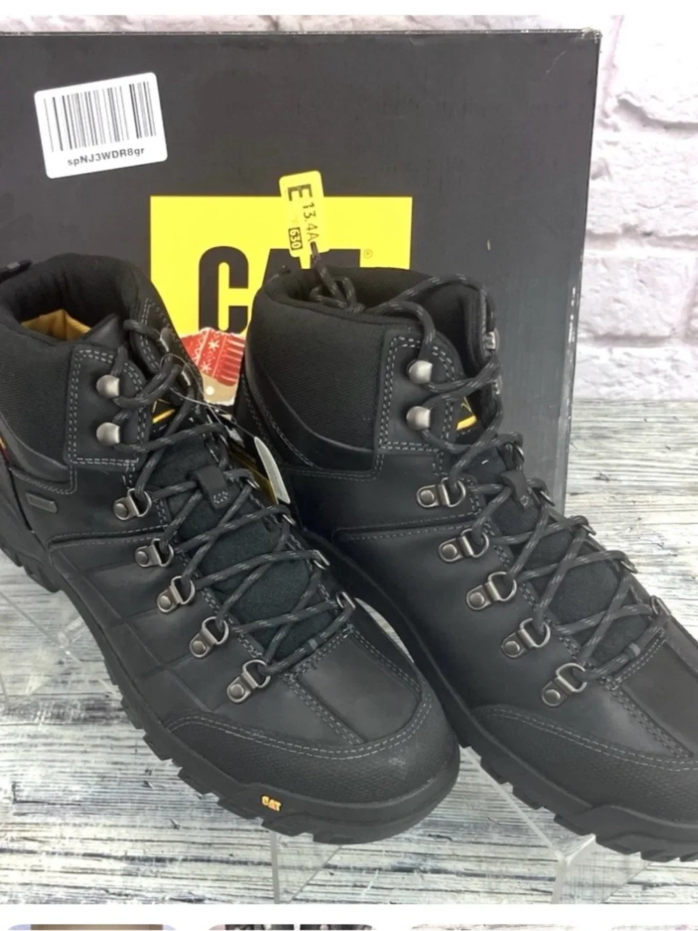 Caterpillar Black Men's Rugged Lace-Up Work Boots